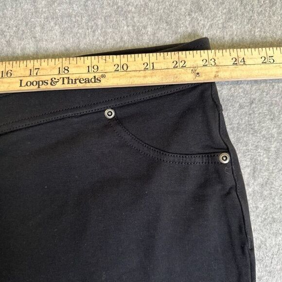 Susan Graver Womens Size 3X High Rise Denim Jeans Black Pockets Black Stretch - Picture 4 of 8